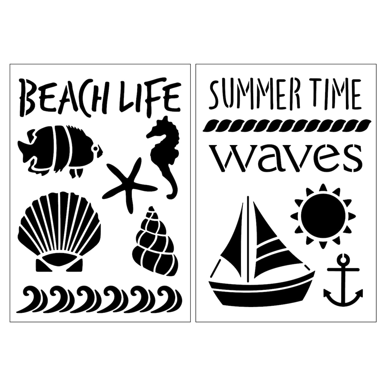 Pochoirs à thème de bord de mer de Craft Smart, 17,7 cm x 25,4 cm